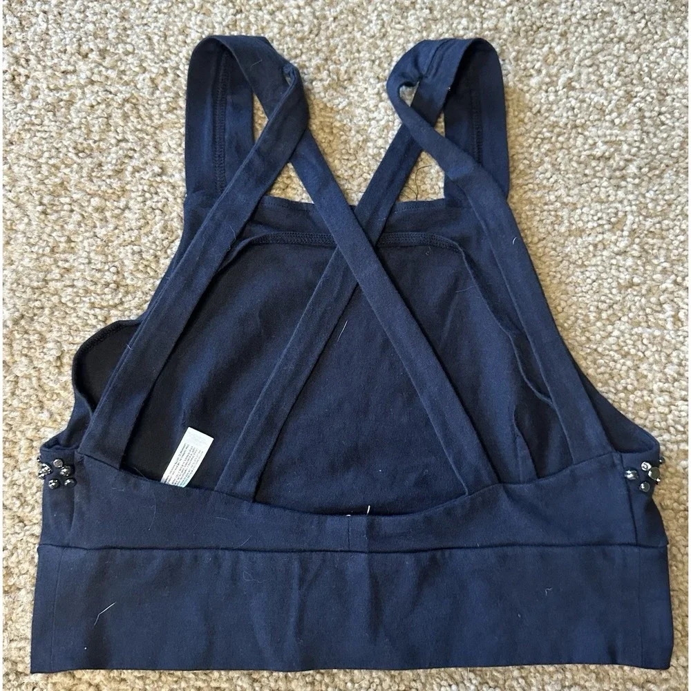 Free People Intimately Outlines Studded Brami Cropped Top Size‎ Small - Black